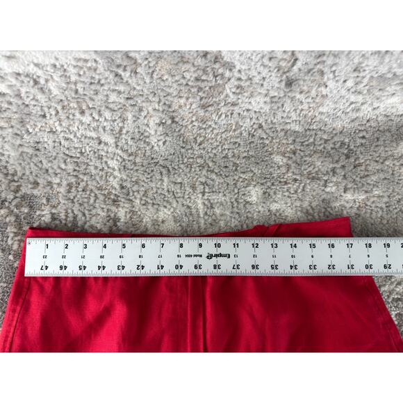 Larry Levine Sport Size 12 Cropped Linen Blend Flat Front Pants Red Zip - Picture 6 of 13